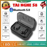  [ Tai nghe nhét tai không dây Cảm ứng Bluetooth 5.0 Cao cấp S8 (Âm thanh HiFi tuyệt hảo) Gồm Dock tự sạc -dc3513 