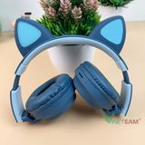  Tai nghe bluetooth 5.0 không dây Mèo đèn LED bass trầm tặng kèm jack 3.5mm -dc4612 