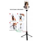  Gậy chụp ảnh 3 chân kèm remote,- Gậy tự sướng selfie chụp hình điều khiển từ xa xoay nhiều góc độ-dc3311 