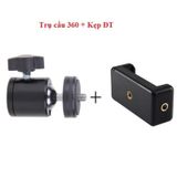  Bi Cầu - Đầu Kẹp Điện Thoại , Trụ Cầu Xoay 360 Gắn Tripod, Chân Đèn Livestream 