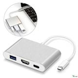  Loại C USB 3.1 sang USB-C 4K HDMI USB 3.0 Bộ chuyển đổi 3 trong 1 Hub cho táo laptop táo -DC4659 