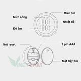 Cảm biến nhiệt độ và độ ẩm Zigbee Tuya Smart Life màn hình LCD -dc4594 