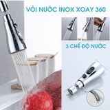  Đầu nối vòi rửa chén bát đa năng chống bắn xả 3 chế độ tiện lợi xoay 360 độ 