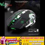  Chuột không dây chuyên GAME Wolf X8 Wireless 2.4GHz SIÊU NGẦU 6 nút, Tự động đổi màu sắc - Pin sạc lại 