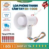  [Loa Phát Thanh] Loa Phóng Thanh Cầm Tay Mini SH-1008 TẶNG KÈM 6 Viên Pin AA -DC4701+DC00002 