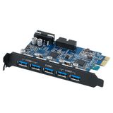  Card chuyển đổi Pcie to usb 3 0 7 Port USB 3.0 cho máy tính bàn ORICO PVU3502I DC689 