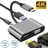  Loại C USB 3.1 sang USB-C 4K HDMI USB 3.0 Bộ chuyển đổi 3 trong 1 Hub cho táo laptop táo -DC4659 