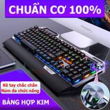  Bàn phím cơ giá rẻ k100 full size chuyên game cho gamer Pubg, Led rainbow 12 chế độ với 4 nút đa phương tiện -dc4389 