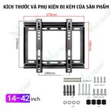  Giá treo tivi cố định hỗ trợ kích thước TV 14-47 inch đi kèm ốc vít -dc4694 