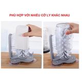  Bàn chải rửa ly cốc Dụng cụ cọ rửa ly tiện lợi, dùng nhà bếp thông minh rửa cốc chén 2 mặt cùng lúc 