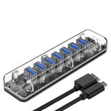  Hub chia 7 cổng USB 3.0 Orico F4U-U3 / F7U-U3-CR TRANSPARENT  Tốc độ truyền 5Gbp Loại trong suốt 