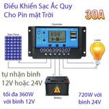  Điều khiển sạc năng lượng mặt trời PWM 10A / 20A / 30A LOẠI 1 Đủ công suất 