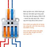  Cút nối dây điện nhanh KV 2 pha 2 cổng vào 2 cổng ra PCT-222 250v 32a 