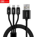  Cáp sạc đa năng Earldom 3 đầu Lightning - MicroUSB - Type-C hỗ trợ sạc nhanh sạc nhanh -dc2589 