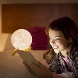  Đèn Ngủ Mặt Trăng 3D size 15CM(cảm biến) nhiều màu đèn, tặng kèm đế gỗ,điều khiển -DC3295 