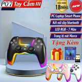  Tay Cầm P07 LED RGB Siêu Rung - Kết Nối Bluetooth, Dây Type C Hỗ Trợ PC/Laptop/Smart Phone, Tay Cầm Chơi Game Game FO4 