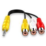  Dây Cáp Chuyển Đầu Jack 3.5 Đực Ra 3 Đầu RCA Cái Hoa Sen -DC4722 