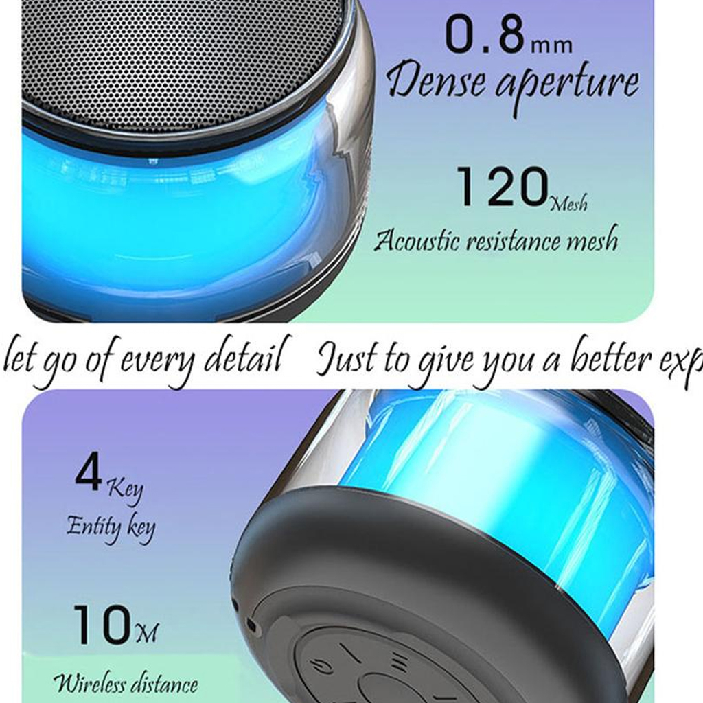 Mini Altavoz Bluetooth con Luces LED RGB - Mini Parlante Luces LED Bluetooth