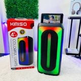  Loa bluetooth karaoke Xách tay Kimiso QS-2415 đèn led RGB bass không dây, tặng kèm mic hát có dây 