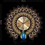  Đồng Hồ Treo Tường Chim Công Xòe Đuôi  kim trôi  KT 70X65CM  - Tặng 1 bộ kim đồng hồ và đinh thông minh -dc4174 