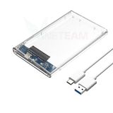  Hộp đựng ổ cứng trong suốt đầu Type-C usb 3.0, dùng cho ổ cứng 2.5 inch, HDD box, SSD box, ổ cứng di động -dc4721 