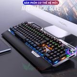  Bàn phím cơ giá rẻ k100 full size chuyên game cho gamer Pubg, Led rainbow 12 chế độ với 4 nút đa phương tiện -dc4389 