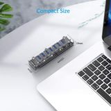  Hub chia 7 cổng USB 3.0 Orico F4U-U3 / F7U-U3-CR TRANSPARENT  Tốc độ truyền 5Gbp Loại trong suốt 