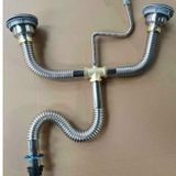  Bộ thoát nước inox 304 bồn rửa bát xi phông, ống thoát nước chống chuột cắn chất lượng cao - dc5186 
