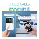  Chuông Cửa Thông Minh WIFI Hd Không Dây Có Thể Sạc Lại Chống Nước 166°Góc Rộng Có camera đàm thoại -dc4806 