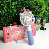  Quạt tích điện-Quạt mini Cầm Tay TAI GẤU cực đẹp - tiện lợi - đi học/đi làm/đi dạo phố có 3 chế độ gió pin khủng -dc3610 