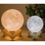  Đèn Ngủ Mặt Trăng 3D size 15CM(cảm biến) nhiều màu đèn, tặng kèm đế gỗ,điều khiển -DC3295 