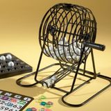  Đồ chơi lồng quay lô tô xổ số Bingo Lotto, để bàn vui nhộn, cao 21cm (KHUNG SẮT, 75 số) 