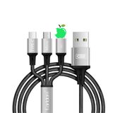  Cáp sạc nhanh 3 đầu bọc dù 3 trong 1 gồm Lightning - Micro USB -TypeC - DÂY BỌC THÉP SIÊU BỀN Earldom EC-IMC17 -DC3791 