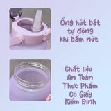  Bình nước 2 lít , bình đựng nước nhựa 2L có ống hút, vạch chia nhắc giờ dành cho người chơi thể thao -dc4802 