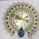  Đồng Hồ Treo Tường Chim Công Xòe Đuôi  kim trôi  KT 70X65CM  - Tặng 1 bộ kim đồng hồ và đinh thông minh -dc4174 