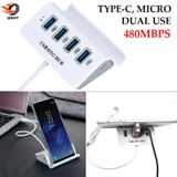  Bộ Chia 4 Cổng USB OTG HUB Micro/Type-C OTG Connectors PC Durable chơi game moblie Roblox Minecraft 