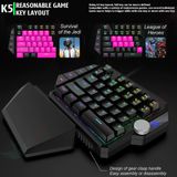  Bàn Phím Cơ 1 tay ZIYOULANG K5 39 Phím Blue Switch RGB Chơi Game Pubg Mobile, Rules, Free Fire 