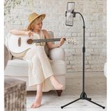  Giá đỡ điện thoại máy tính bảng 3 chân xoay 360 độ tripod livestream dài 110-175cm Có Thể Điều Chỉnh 