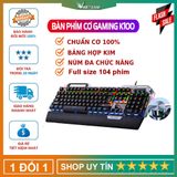  Bàn phím cơ giá rẻ k100 full size chuyên game cho gamer Pubg, Led rainbow 12 chế độ với 4 nút đa phương tiện -dc4389 