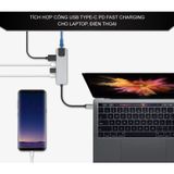  Hub Type C 5in1 cổng lan -Cổng chuyển đổi HUB USB Type-C to HDMI,USB 3.0,RJ45,PD Type-C cho Laptop táo -dc4850 