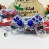  Tay cầm chơi game PC Cổng USB Có Đèn Led + Rung Trong Suốt SB-19 Chơi FO4, Genshin Impact, Pes 2024 
