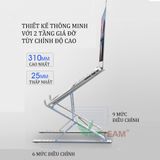  Giá đỡ laptop nhôm thiết kế thông minh 2 tầng điều chỉnh độ cao, gấp gọn ,nâng tản nhiệt laptop N8 