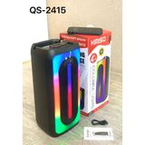  Loa bluetooth karaoke Xách tay Kimiso QS-2415 đèn led RGB bass không dây, tặng kèm mic hát có dây 