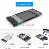  Hộp đựng ổ cứng ngoài di động HDD trong suốt 2.5 Inch USB 3.0 sang SATA 3.0 , TYPE-C TO USB 
