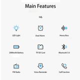  Loa bluetooth g90s, bluetooth 5.0, có màn hình led hiển thị, kiêm đồng hồ báo thức, hỗ trợ thẻ nhớ mở rộng -DC4563 