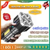  Đèn Pin Siêu Sáng Cầm Tay Chiếu Xa 4 Chế Độ Sáng Tiện Dụng, Có COB Đèn LED, Dùng pin Sạc ,Đèn Pin Mini 4 Bóng -dc4708 