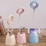  Đèn bàn LED tích điện có giá để điện thoại cổng sạc USB đèn học chống cận 