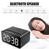  Loa Bluetooth kiêm Đồng Hồ Báo Thức Để Bàn Siêu Hay,Siêu trầm ,Bass sâu, Loa kép độc đáo AEC - BT508 -dc3699 