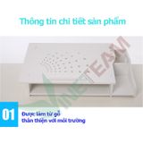  Bàn kê màn hình máy tính, Laptop đa năng bằng gỗ ghép tiện dung nghiêng 8 độ có khe tản nhiệt cao cấp (Trắng) 