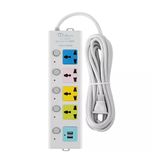  Ổ cắm điện đa năng thông minh kèm 2 cổng sạc USB đa năng và 4 lỗ cắm, Dây Cáp Dày Chất Lượng Cao 